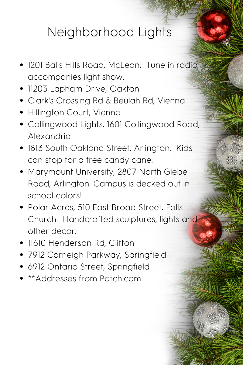 Best Holiday Light Events in Northern Virginia Chesterbrook Woods